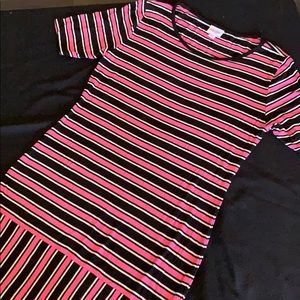 Pink Black and white stripe LuLaRoe Julia